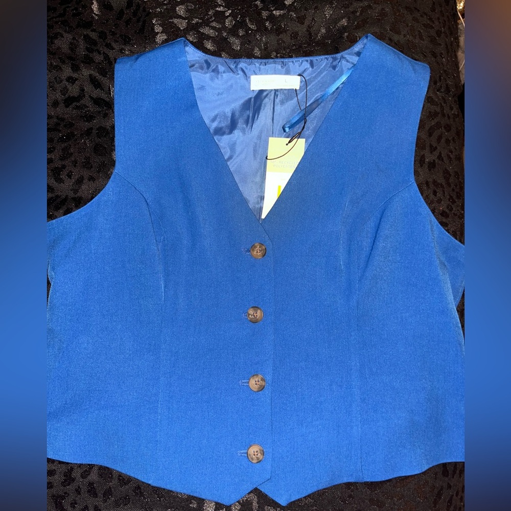 Blue Button-Up Vest